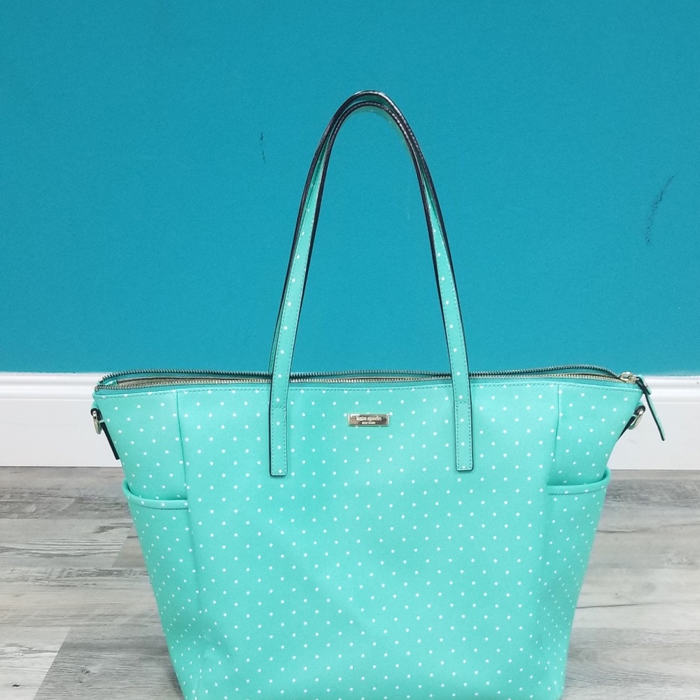 Kate Spade Turquoise Polka Dot Baby Bag